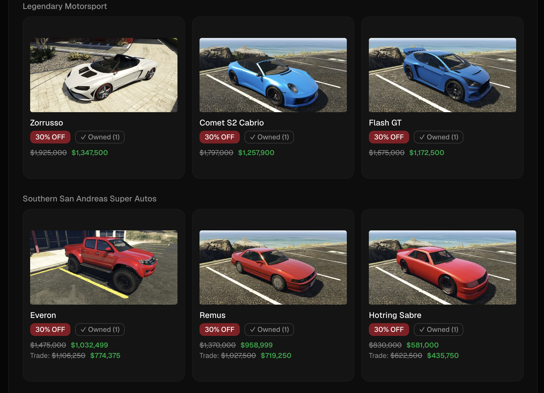Weekly deals screen